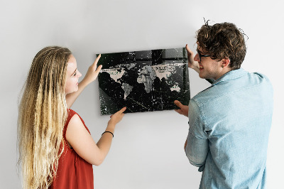 Magnetická tabuľa na stenu Mapa sveta s dolárom