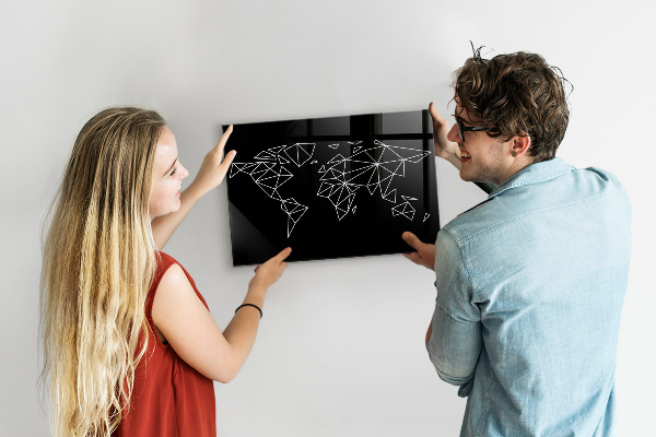 Magnetická tabuľa na stenu Mapa moderného sveta