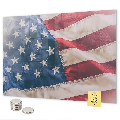Magnetická tabuľa s motívom americkej vlajky na stenu