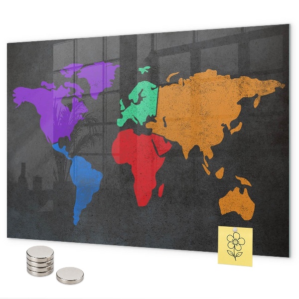 Magnetická tabuľa na stenu Mapa sveta