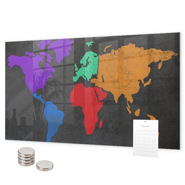 Magnetická tabuľa na stenu Mapa sveta