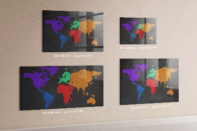 Magnetická tabuľa na stenu Mapa sveta