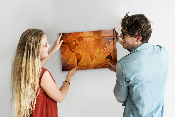 Magnetická tabuľa na stenu Veľká mapa sveta