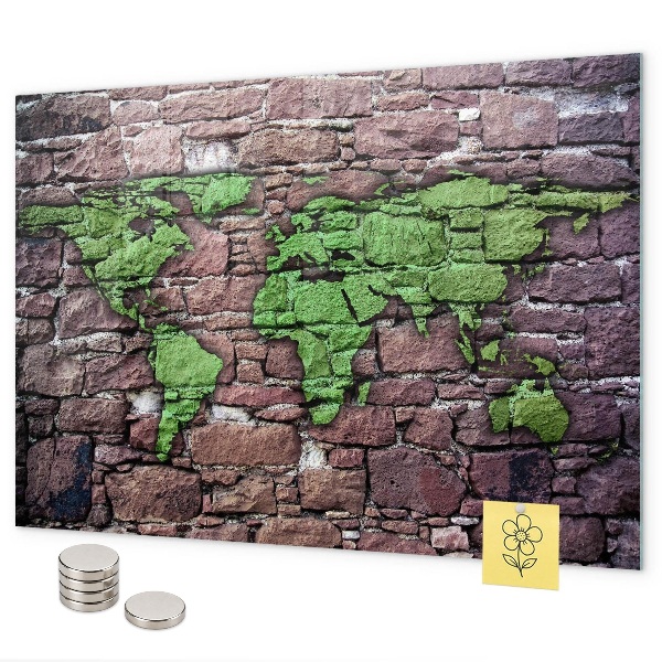 Magnetická tabuľa Mapa sveta z tehál
