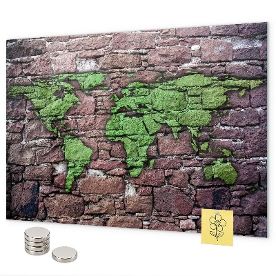 Magnetická tabuľa Mapa sveta z tehál