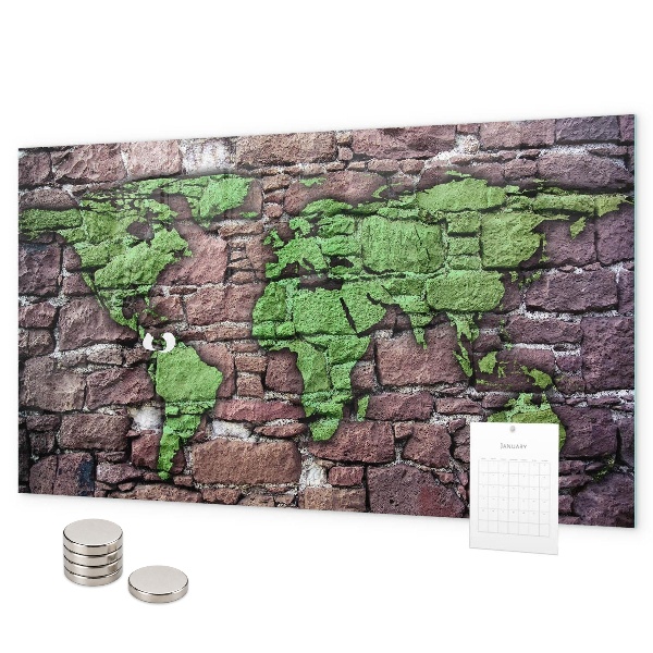 Magnetická tabuľa Mapa sveta z tehál