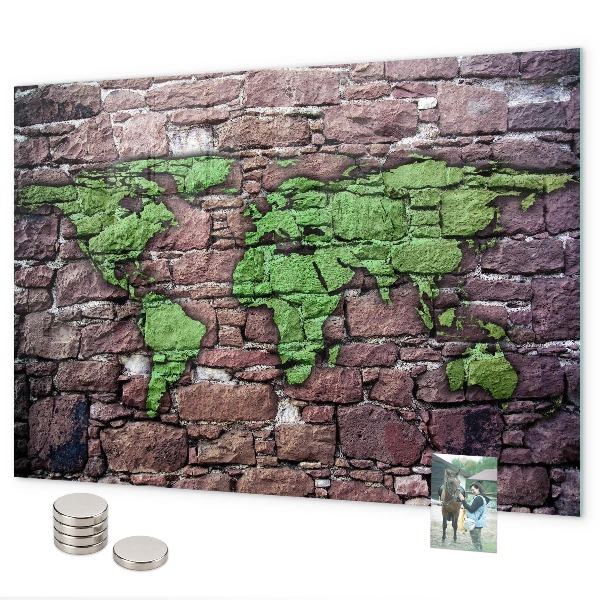 Magnetická tabuľa Mapa sveta z tehál