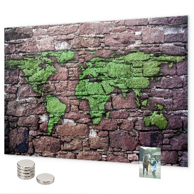 Magnetická tabuľa Mapa sveta z tehál