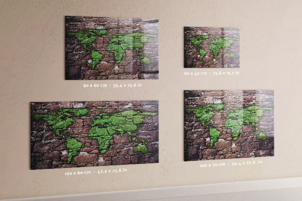 Magnetická tabuľa Mapa sveta z tehál