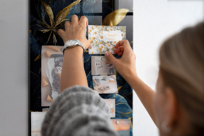 Magnetická tabuľa na magnetky Tmavý kvetinový