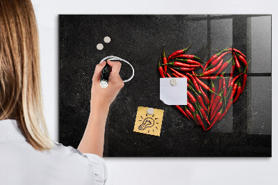Magnetická popisovateľná tabuľa Srdce z paprík a fotiek spomienok