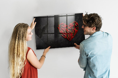 Magnetická popisovateľná tabuľa Srdce z paprík a fotiek spomienok
