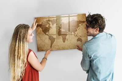 Kresliaca magnetická tabuľa Mapa sveta ako inšpiratívna tabuľa