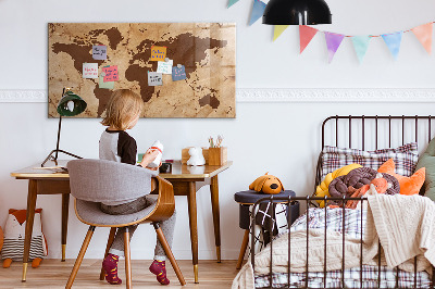 Magnetická popisovateľná tabuľa Mapa sveta na zapisovanie spomienok