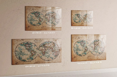 Kresliaca magnetická tabuľa Mapa sveta s priestorom na fotografie