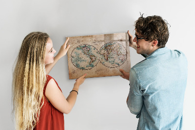 Kresliaca magnetická tabuľa Mapa sveta s priestorom na fotografie