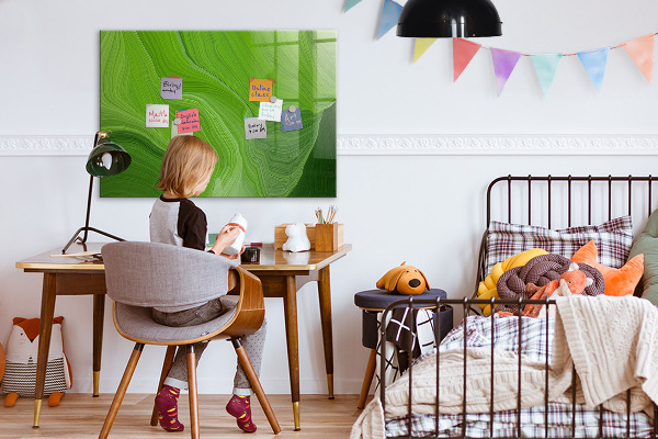 Magnetická popisovateľná tabuľa Zelená nástenka s fotografiami
