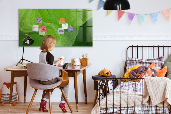 Magnetická popisovateľná tabuľa Zelená nástenka s fotografiami