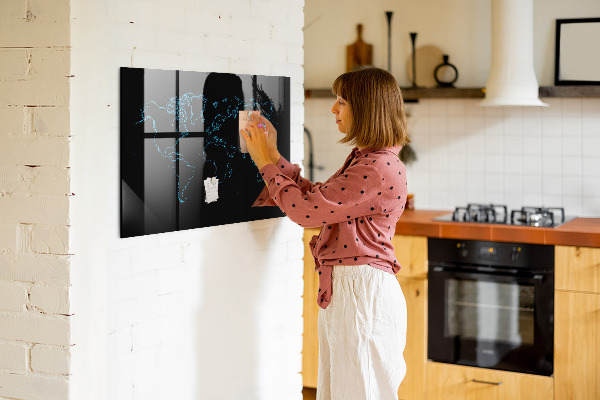 Magnetická popisovateľná tabuľa Mapa sveta s miestami fotenia