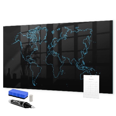 Magnetická popisovateľná tabuľa Mapa sveta s miestami fotenia
