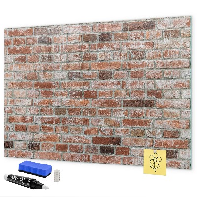 Magnetická popisovateľná tabuľa Fototapeta na tehlovej stene