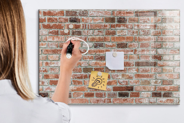 Magnetická popisovateľná tabuľa Fototapeta na tehlovej stene