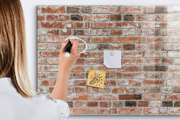 Magnetická popisovateľná tabuľa Fototapeta na tehlovej stene