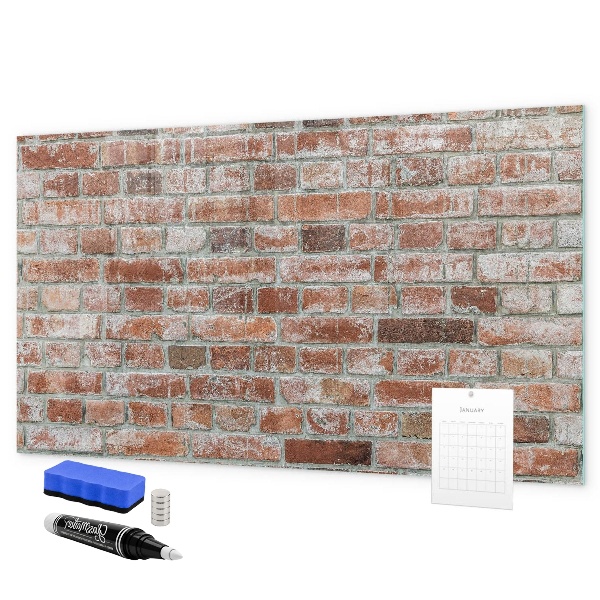 Magnetická popisovateľná tabuľa Fototapeta na tehlovej stene