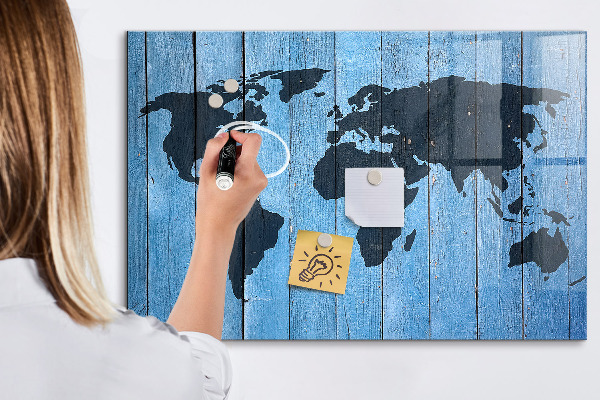 Magnetická popisovateľná tabuľa Mapa sveta s miestami fotenia