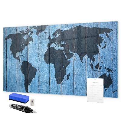 Magnetická popisovateľná tabuľa Mapa sveta s miestami fotenia