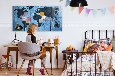 Magnetická popisovateľná tabuľa Mapa sveta s miestami fotenia