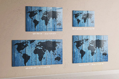 Magnetická popisovateľná tabuľa Mapa sveta s miestami fotenia