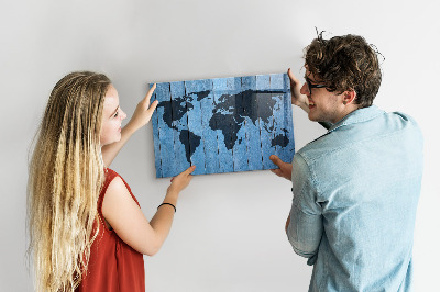 Magnetická popisovateľná tabuľa Mapa sveta s miestami fotenia