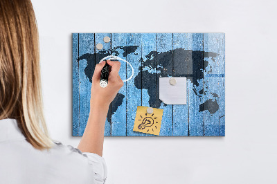 Magnetická popisovateľná tabuľa Mapa sveta s miestami fotenia
