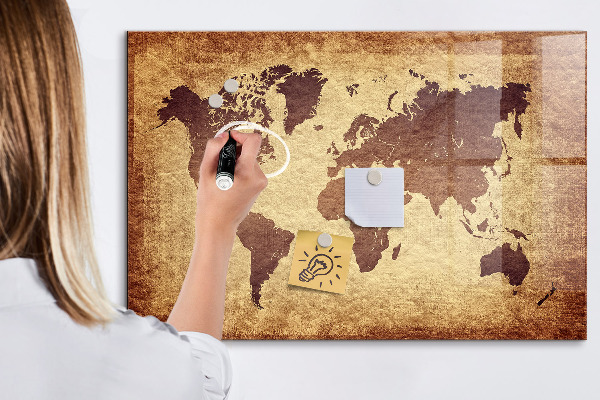 Kresliaca magnetická tabuľa Mapa sveta s miestami fotenia