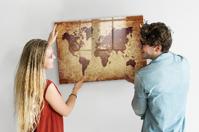 Kresliaca magnetická tabuľa Mapa sveta s miestami fotenia
