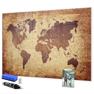 Kresliaca magnetická tabuľa Mapa sveta s miestami fotenia