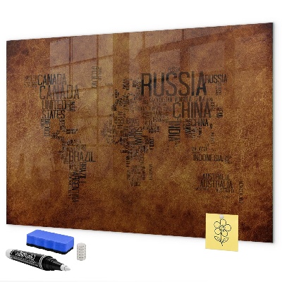 Kresliaca magnetická tabuľa Mapa sveta s osobnými spomienkami