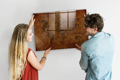 Kresliaca magnetická tabuľa Mapa sveta s osobnými spomienkami