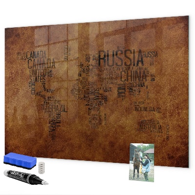 Kresliaca magnetická tabuľa Mapa sveta s osobnými spomienkami
