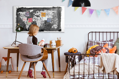 Magnetická popisovateľná tabuľa Mapa sveta s miestami fotenia