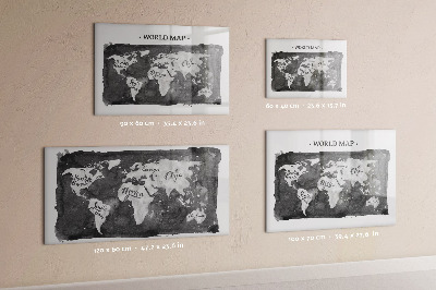 Magnetická popisovateľná tabuľa Mapa sveta s miestami fotenia