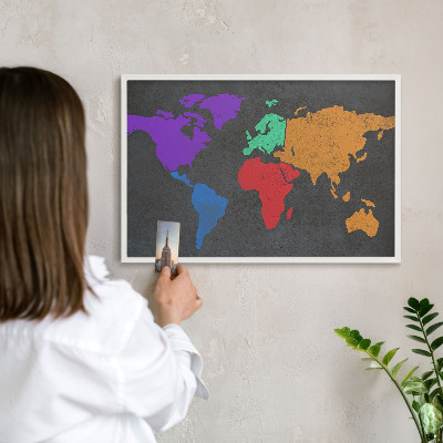 Tabuľa na magnetky z ciest biela rama Farebná mapa