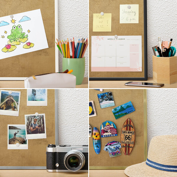 Kovová tabuľa na magnetky na stenu v bielej rame Žltá textúra