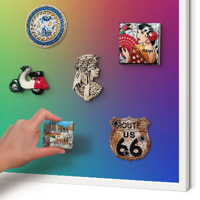 Kovová tabuľa na magnetky na stenu v bielej rame Dúhový gradient