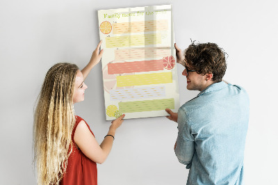 Magnetická popisovateľná tabuľa Rodinný jedálny lístok na týždeň