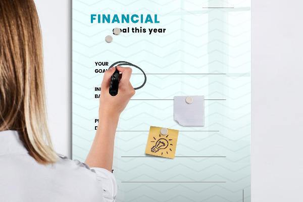 Kresliaca magnetická tabuľa Finančný plán na tento rok