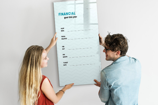 Kresliaca magnetická tabuľa Finančný plán na tento rok