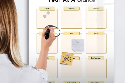 Kresliaca magnetická tabuľa Ročný kalendár na personalizáciu