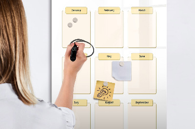Kresliaca magnetická tabuľa Ročný kalendár na personalizáciu